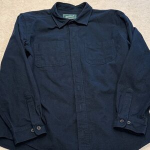 Woolrich Green Label Collection Shirt Blue XL Chamois-Style 100% Cotton